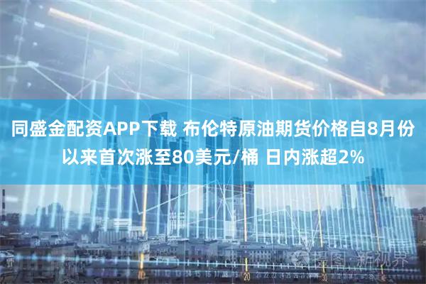 同盛金配资APP下载 布伦特原油期货价格自8月份以来首次涨至80美元/桶 日内涨超2%
