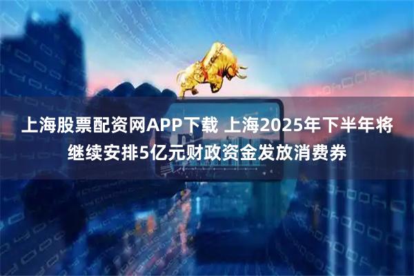 上海股票配资网APP下载 上海2025年下半年将继续安排5亿元财政资金发放消费券
